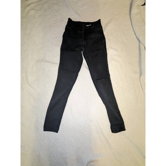 Wallflower Jeans Womens The Sassy High Rise Skinny Black Denim Stretch Comfort 0 - Picture 3 of 5
